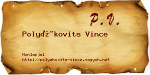 Polyákovits Vince névjegykártya